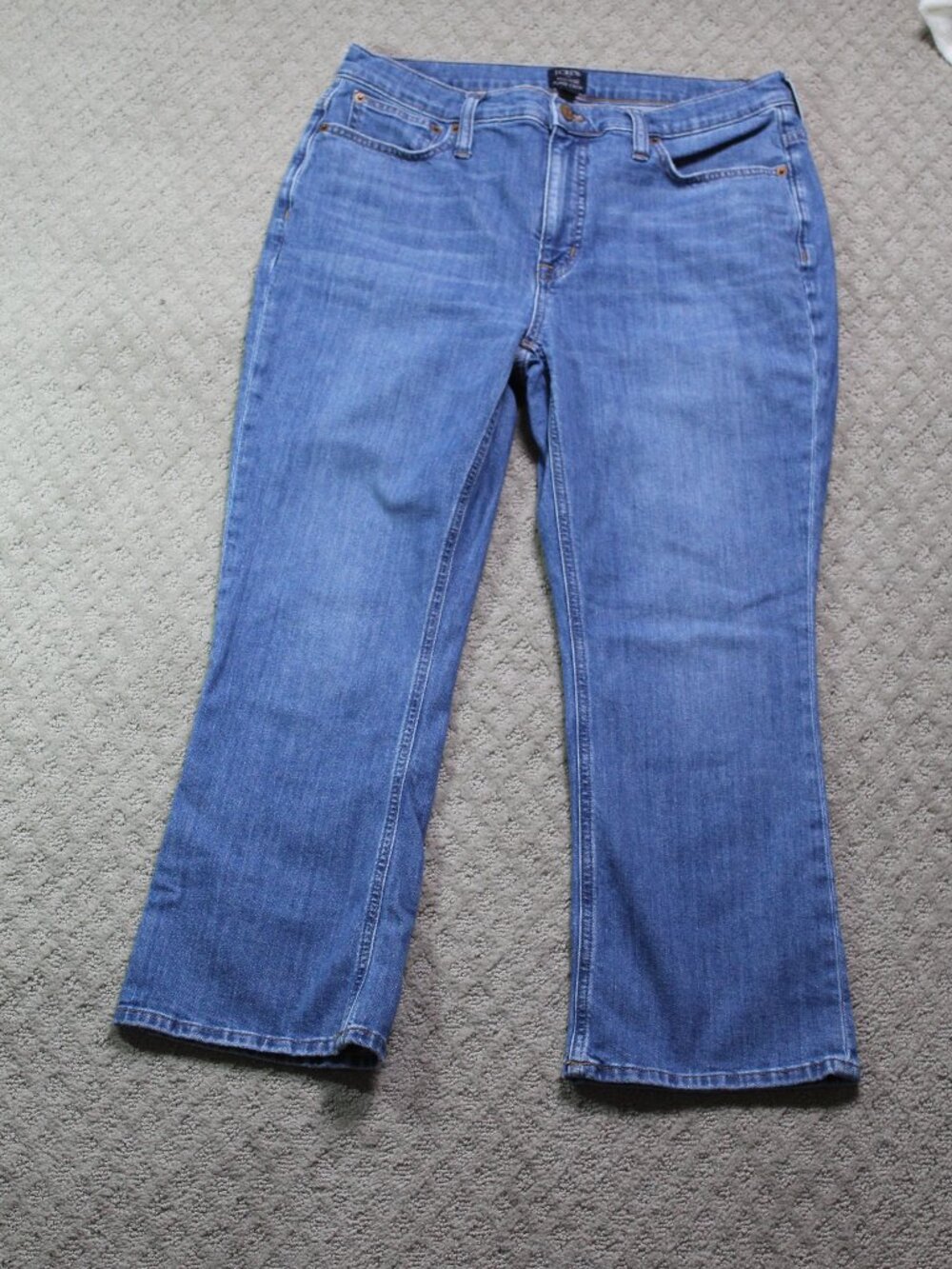 J. Crew Size 30 Mid Rise Flare Crop Blue Jeans